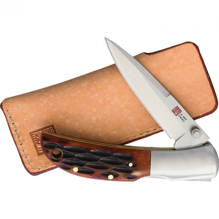 Cuchillo Cuchillo plegable Al Mar Hawk Lockback Bone  Cuchillo Cuchillo plegable Al Mar Hawk Lockback Bone