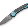 LionSteel TWAIN Damascus Ti | Blue CF