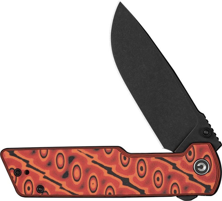 CIVIVI Zygon Nitro-V Orange & Black Micarta Black Stonewash