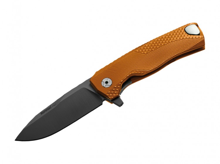 Складной нож Lionsteel ROK Aluminium black folding knife orange ROKAOB