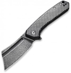 CIVIVI Mini Bullmastiff folding knife damascus twill carbon C2004DS-1