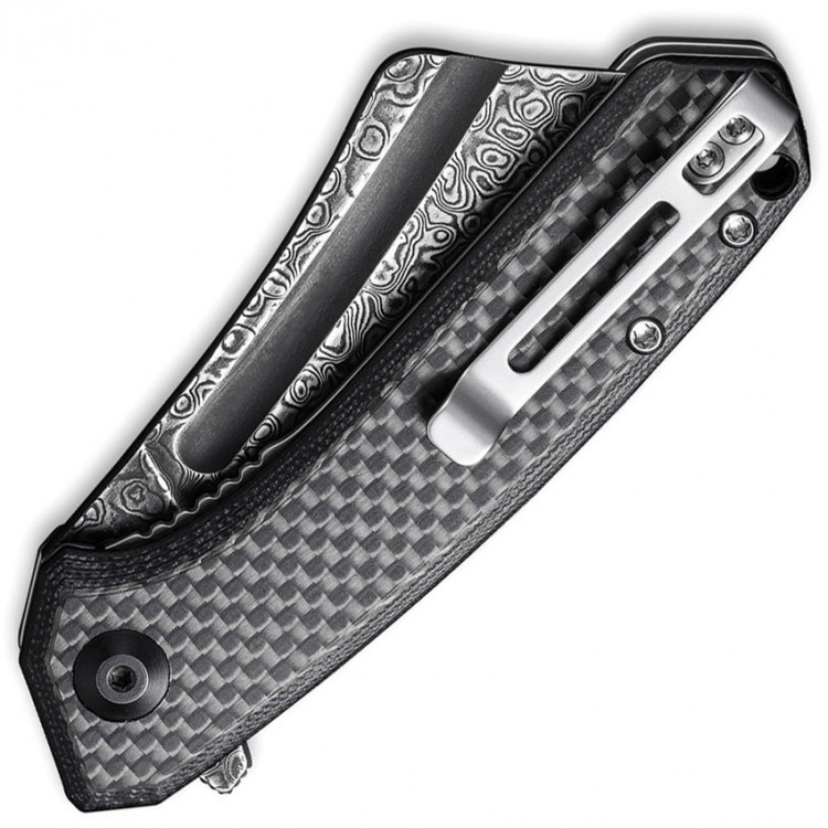 CIVIVI Mini Bullmastiff folding knife damascus twill carbon C2004DS-1