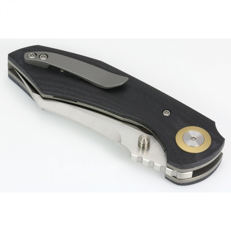 Cuchillo Alliance Designs Bangarang  Satin, Black micarta  Cuchillo Alliance Designs Bangarang  Satin, Black micarta