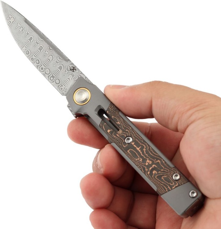 Taschenmesser Kansept Knives Kitpu | Copper CF | Damascus