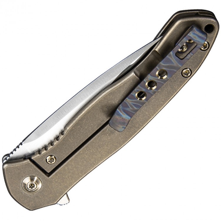 Taschenmesser We Knife Kitefin | gold patterned titanium 2001C