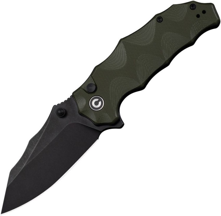 Cuchillo Cuchillo plegable | Navajas CIVIVI Natterjack | 14C28N OD | Green G10 | Black Stonewashed