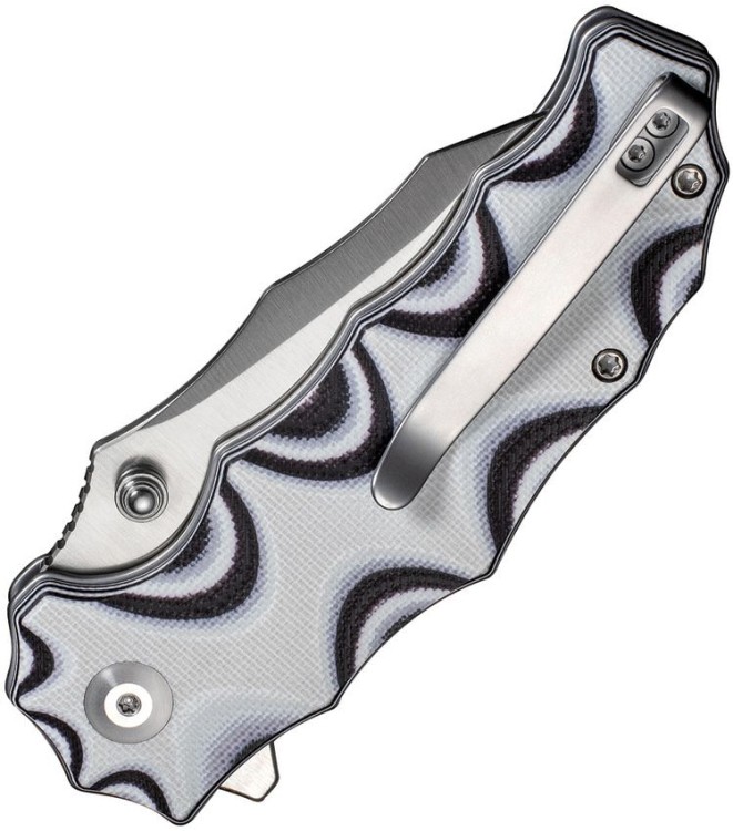 Cuchillo Cuchillo plegable | Navajas CIVIVI Natterjack | 14C28 | Black & White G10 Cuchillo Cuchillo plegable | Navajas CIVIVI Natterjack | 14C28 | Black & White G10