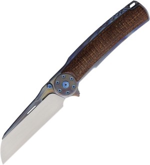 Cuchillo plegable | Navajas Reate Knives Jack 2.0 | M390 | Titanium / brown burlap micarta