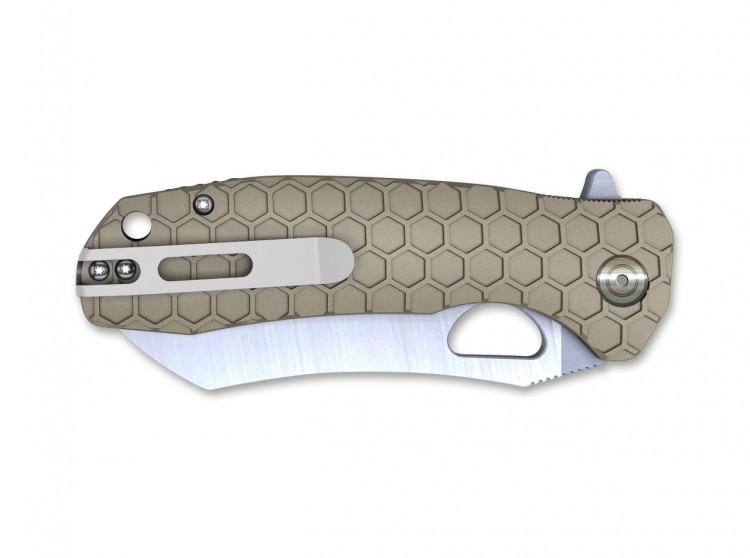 Honey Badger Wharncleaver Medium folding knife, tan