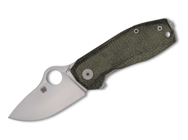 Cuchillo Cuchillo plegable | Navajas Spyderco SpyNano Flash Batch Titanium | Green Micarta