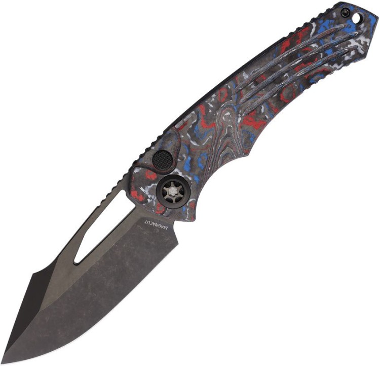 Feststehendes Messer Heretic Knives Pariah | MagnaCut Button Lock Knife | America Camo Carbon