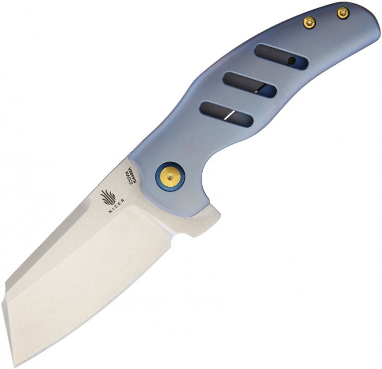 Kizer Cutlery C01E Titanium Framelock folding knife, blue