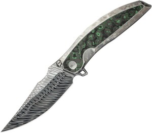 Cuchillo plegable | Navajas WE Knife Quinseris | Damascus Ti CF Jungle Wear