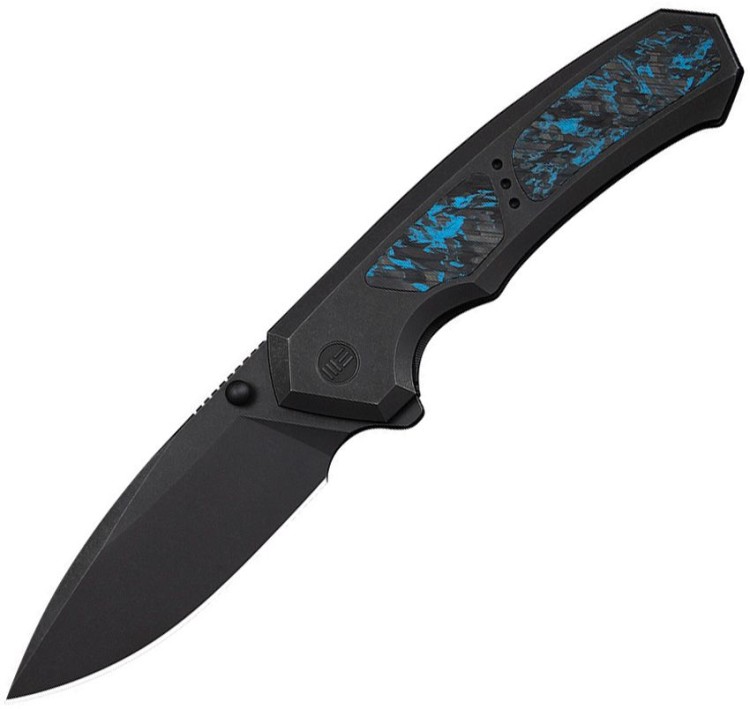 Складной нож WE Knife Corwyn | M390 | Black Titanium Blue CF Black Stonewash