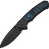 Складной нож WE Knife Corwyn | M390 | Black Titanium Blue CF Black Stonewash