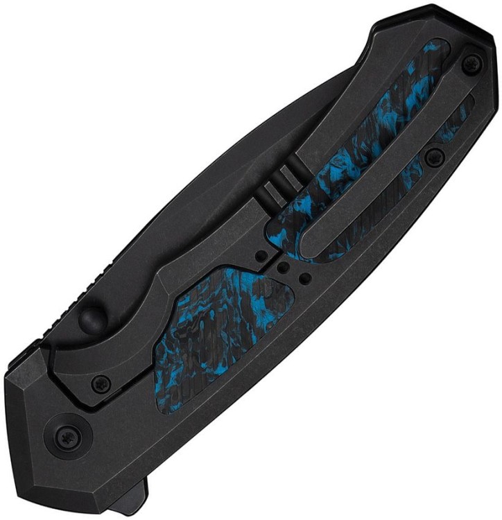 Складной нож WE Knife Corwyn | M390 | Black Titanium Blue CF Black Stonewash