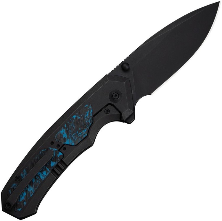 Складной нож WE Knife Corwyn | M390 | Black Titanium Blue CF Black Stonewash