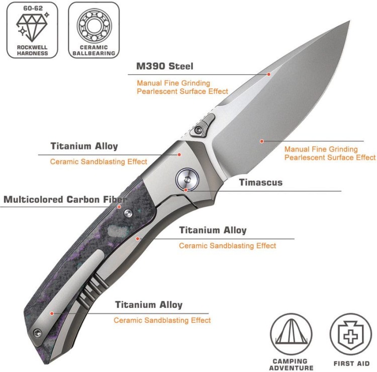 Cuchillo Cuchillo plegable | Navajas REMETTE Steed | Titanium | M390