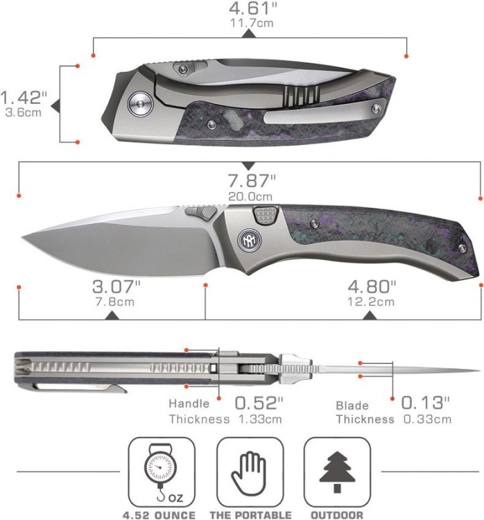 Cuchillo Cuchillo plegable | Navajas REMETTE Steed | Titanium | M390