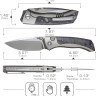 Cuchillo Cuchillo plegable | Navajas REMETTE Steed | Titanium | M390