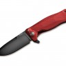 Cuchillo Lionsteel SR-22 Aluminum Black folding knife red SR22ARB