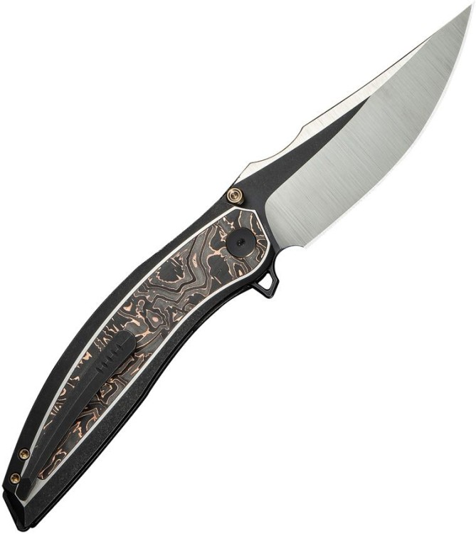 Taschenmesser WE Knife Quinseris M390 | Ti Black Copper Foil CF Taschenmesser WE Knife Quinseris M390 | Ti Black Copper Foil CF