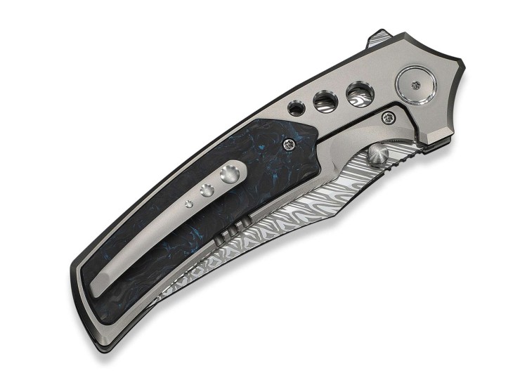 WE Knife Skynix | Damascus | Titanium Blue & Black CF