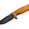 Lionsteel SR-22 Aluminum Black folding knife, orange SR22AOB