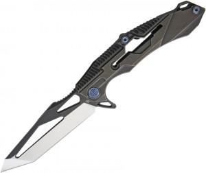 Rike Knives M1 Framelock Stonewash folding knife black