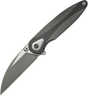 Taschenmesser WE Knife Zenthra | M390 | Gray Titanium Twill CF Stonewash 