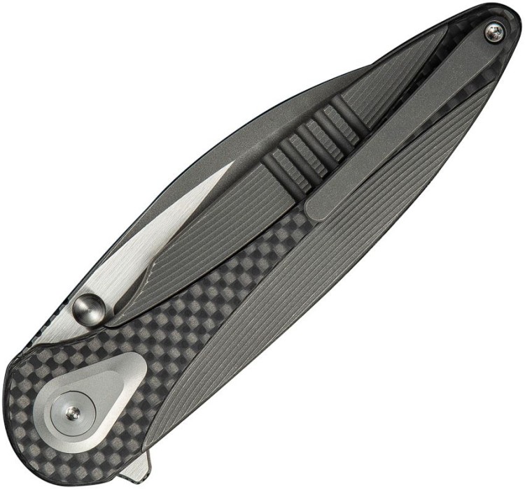 Taschenmesser WE Knife Zenthra | M390 | Gray Titanium Twill CF Stonewash  Taschenmesser WE Knife Zenthra | M390 | Gray Titanium Twill CF Stonewash