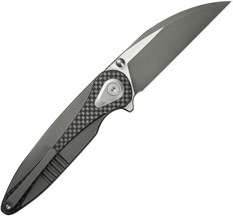 Taschenmesser WE Knife Zenthra | M390 | Gray Titanium Twill CF Stonewash  Taschenmesser WE Knife Zenthra | M390 | Gray Titanium Twill CF Stonewash