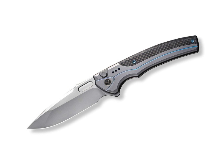 Cuchillo WE Knife Exciton Titanium CF Grey & Blue Ltd