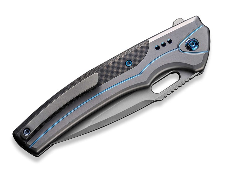 Cuchillo WE Knife Exciton Titanium CF Grey & Blue Ltd Cuchillo WE Knife Exciton Titanium CF Grey & Blue Ltd