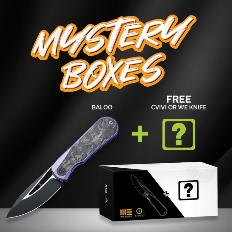 Taschenmesser WE Knife Baloo | 20CV Purple Titanium | Shredded CF Mystery Box Taschenmesser WE Knife Baloo | 20CV Purple Titanium | Shredded CF Mystery Box