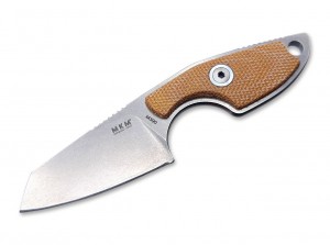 MKM Knives Mikro 2 neck knife natural canvas micarta MR02-NC