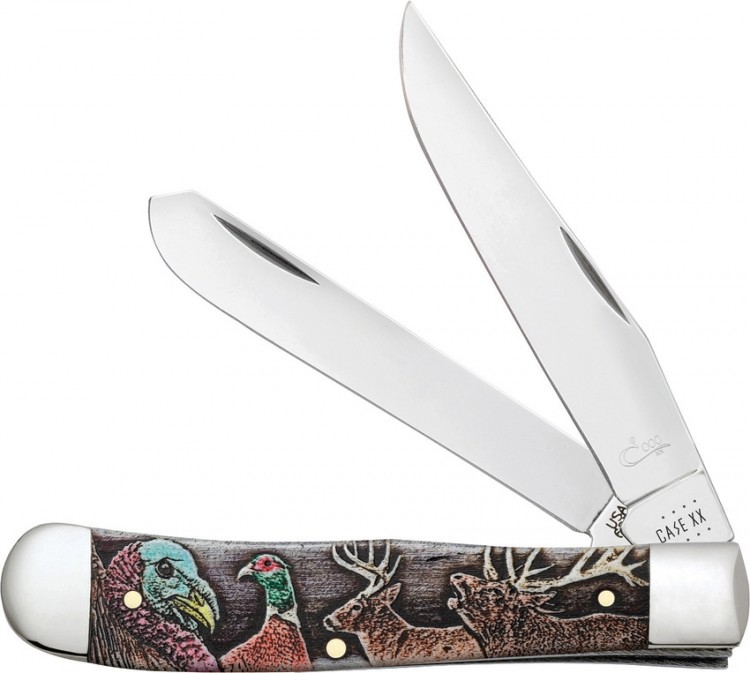 Case Cutlery Sportsman Series Embellished Smooth Natural Bone Trapper Gift Set pocket knife 60585 