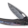 Складной нож WE Knife Exciton Black & Gold Flamed Titanium Damascus Ltd