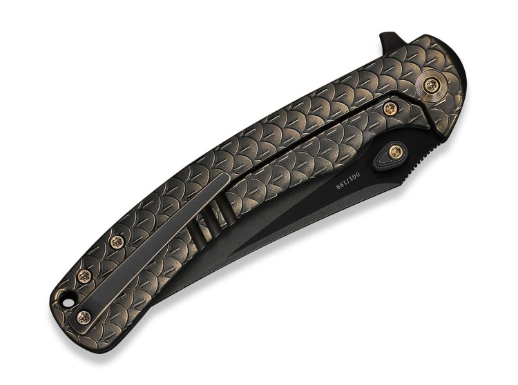 Taschenmesser WE Knife Dracarys M390 | Bronze & Black Titanium | Black Stonewash | Limited Edition
