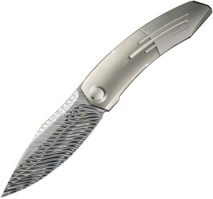 Cuchillo plegable | Navajas We Knife Sine Wave Nested Linerlock | Damasteel
