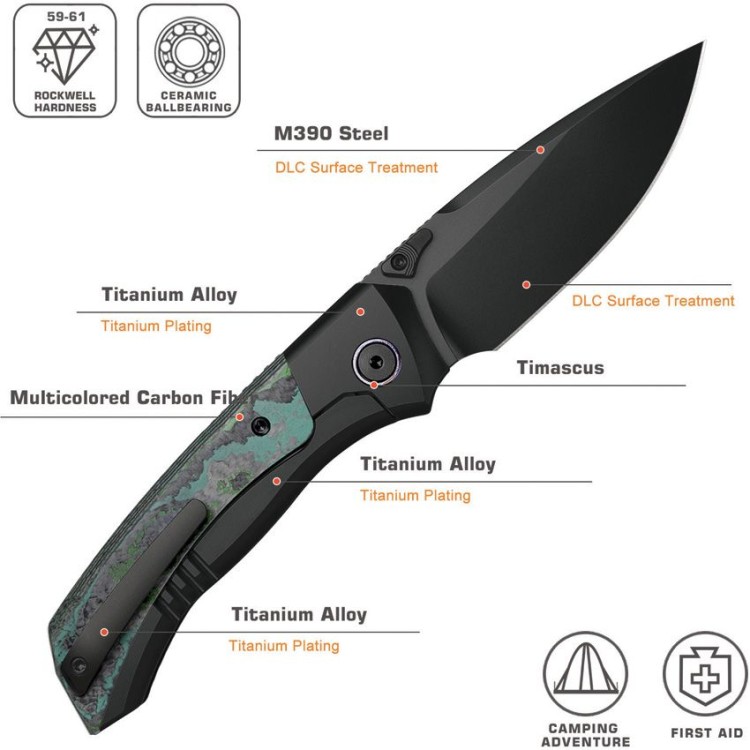 Cuchillo Cuchillo plegable | Navajas REMETTE Steed | Titanium | M390 | Black