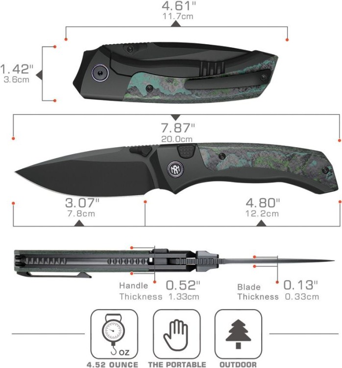 Cuchillo Cuchillo plegable | Navajas REMETTE Steed | Titanium | M390 | Black