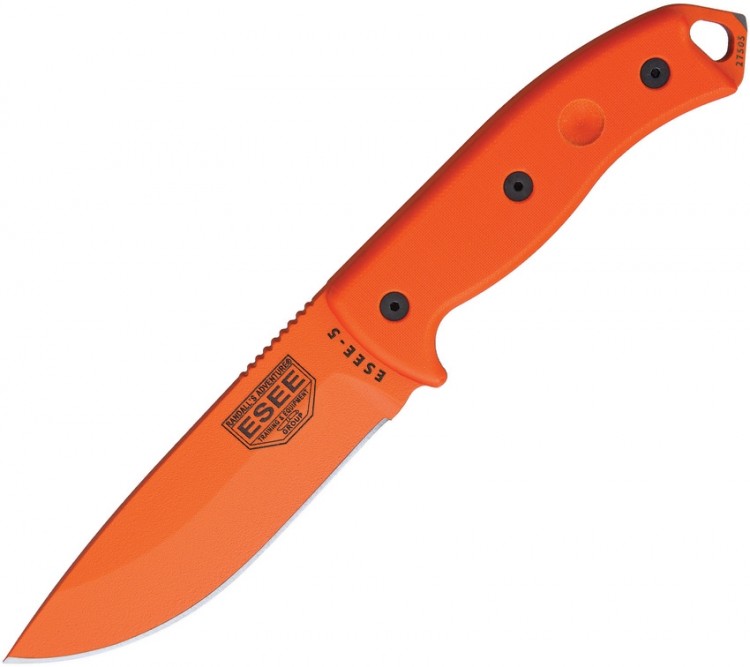 Feststehendes Messer ESEE Model 5 orange/orange G10 black kydex sheath