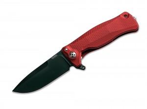Lionsteel SR-11 Aluminum Chemical Black folding knife red SR11ARB