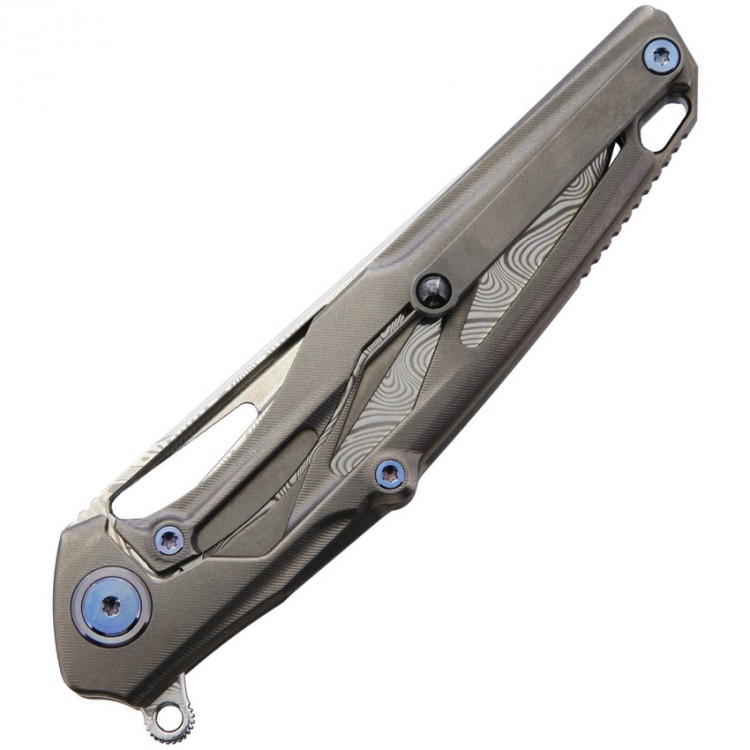 Cuchillo Cuchillo plegable Rike Knives Knight Framelock, Damasteel