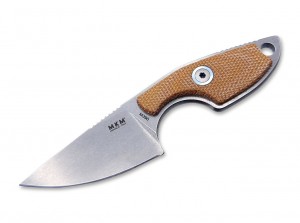 MKM Knives Mikro 1 neck knife natural canvas micarta MR01-NC