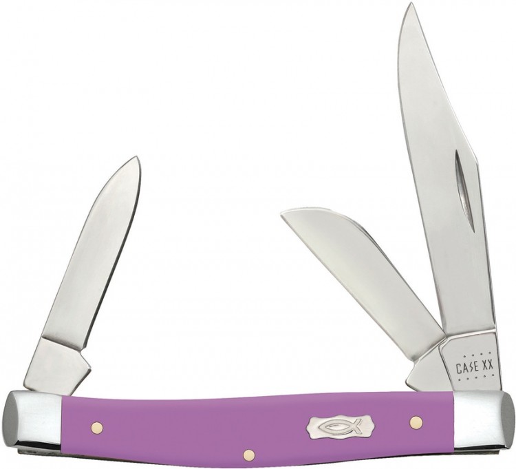 Cuchillo Case Cutlery Lilac Synthetic Smooth Medium Stockman pocket knife 39167