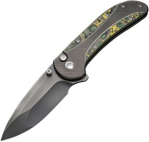 Cuchillo plegable WE Knife Zizzit Titanium, Grey Toxic Storm CF