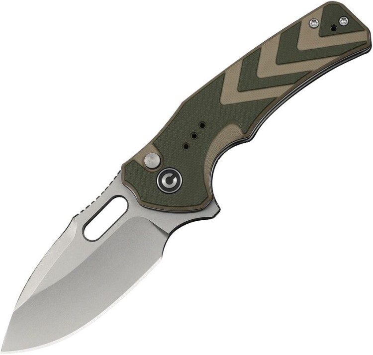 Cuchillo Cuchillo plegable | Navajas CIVIVI Vexron 14C28N Milled Green & Tan G10 Stonewash