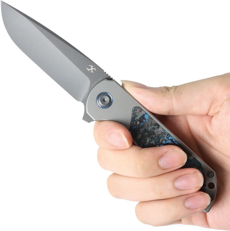 Kansept Knives Ptarmigan Framelock Arctic | CPM S35VN | Titanium / Storm carbon